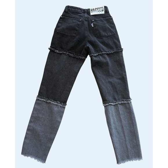 RAGGED PRIEST Striped Multi Tone Panel Mom Jeans Sz 24 - Picture 5 of 8